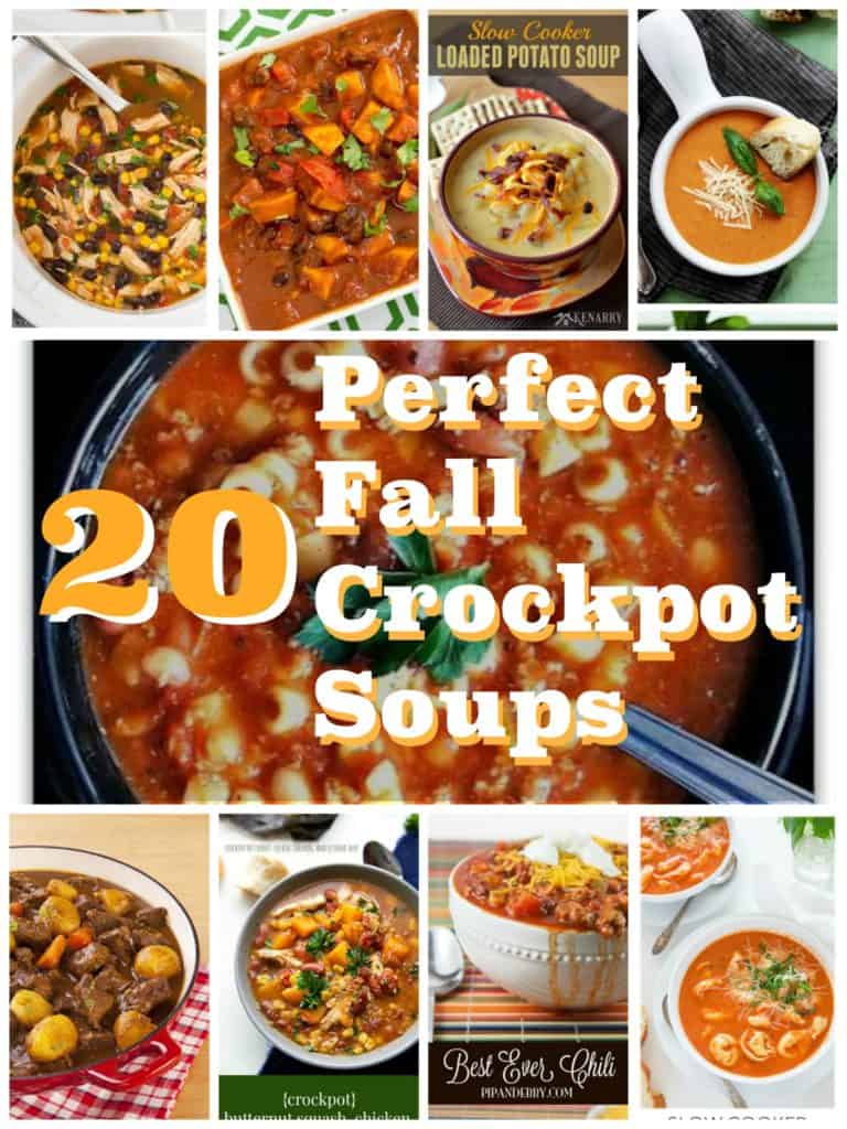 20 Perfect Fall Crockpot Soups. Easy, delicious, simple, fast crockpot soup recipes for the crockpot perfect for cool fall nights. Perfect busy weeknight dinners for busy moms and kids that are kid friendly and budget friendly. 