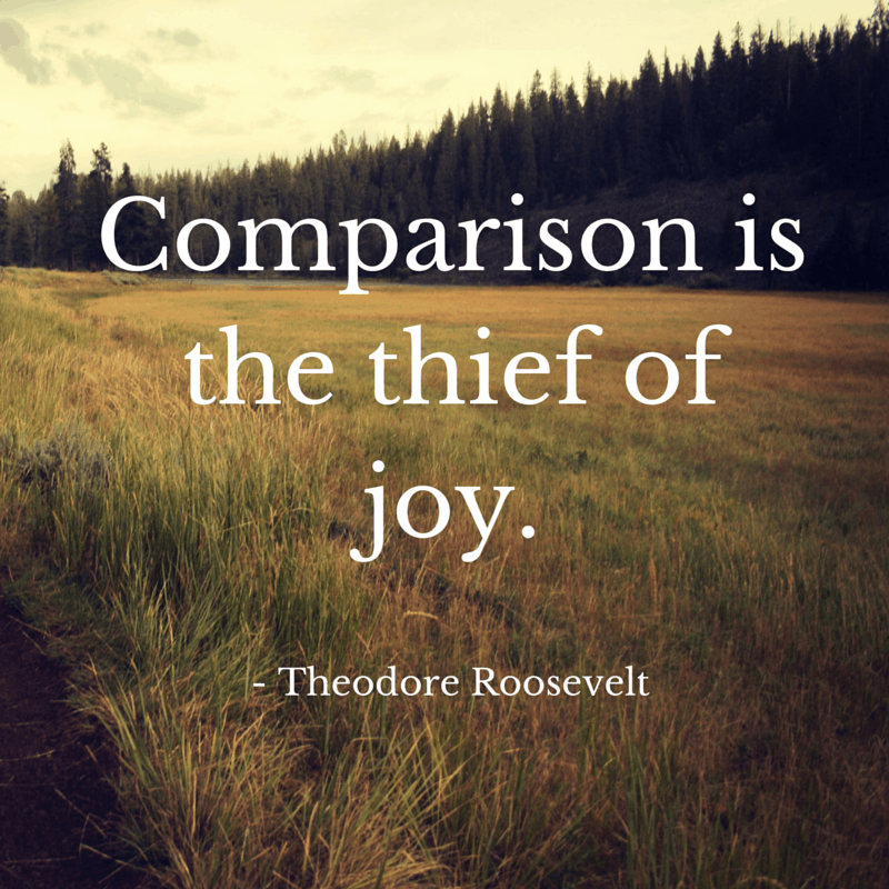 Comparison is the thief of joy.