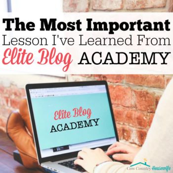 Taking the Elite Blog Academy course was the best decision I've ever made for my blog! But I really want to share with you the most important lesson I've learned from Elite Blog Academy. When it comes to making an income from your blog, the most important lesson ISN'T about making all the money. No, it's even more important than that!