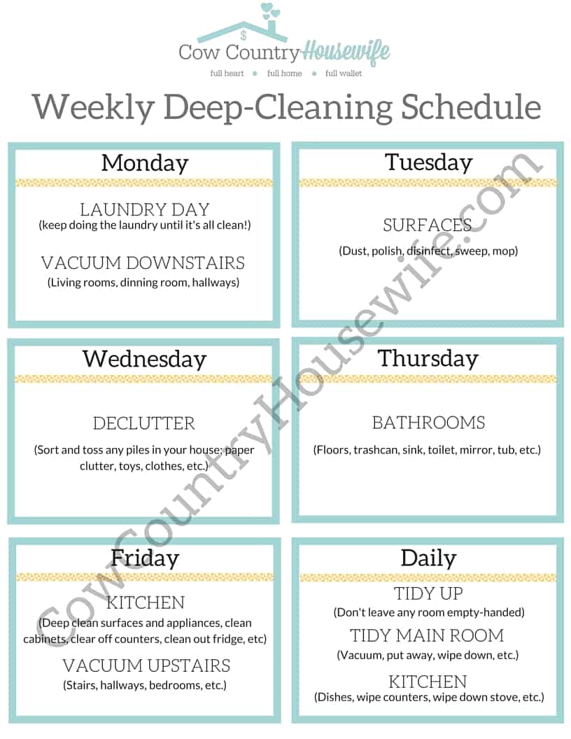 Deep-Clean With 1 Chore a Day (FREE Printable) - Caroline ... - 816 x 1056 jpeg 349kB