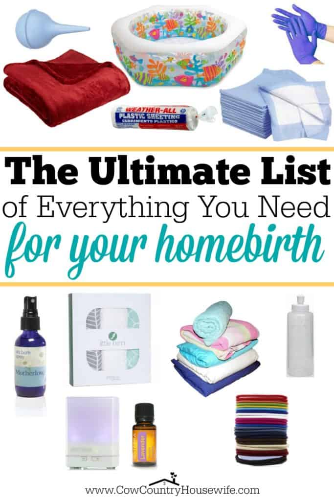 Everything that you need for your homebirth!  And I mean everything! This is the list from a 2-time homebirth mom (and they were both HBAC s!)