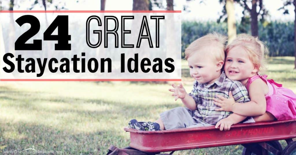 Think a family getaway means going far away? Try a STAYCATION! These 24 awesome ideas for vacationing right in your own town might just change your mind!