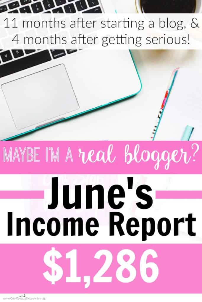 Maybe I'm a Real Blogger June Income Report $1,286