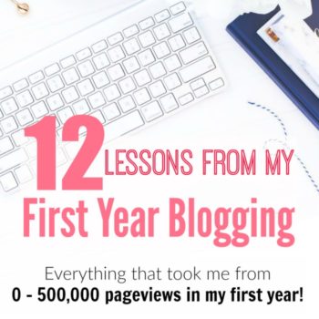 She shares EVERYTHING that she did to get from 0 - 500,000 pageviews in ONE year! This is great! Lessons From My First Year Blogging