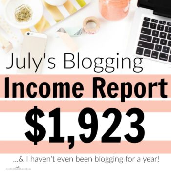 In less than a year of blogging, she made $1,923 last month! I love her blogging income reports!! She breaks down all of her income, expenses, what worked, what didn't and how you can do it too!! July Blogging Income Report: $1,923