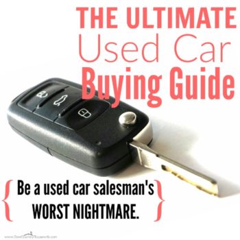 Don't buy a car without reading this! She covers everything you need to do before buying a used car. You'll never buy a lemon or a clunker when you come armed with everything you need to make the best decisions!