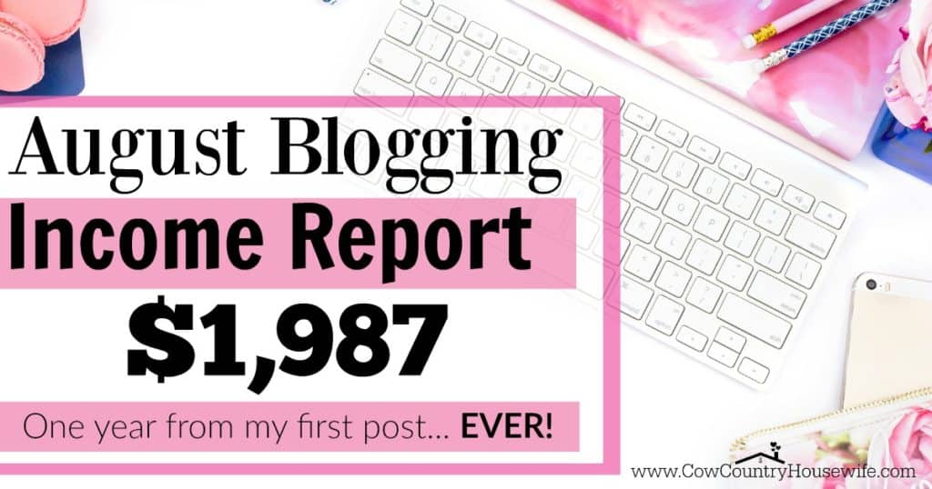 She made $1,987 in one month blogging. And she only started blogging 1 year ago! August Blogging Income Report $1,987