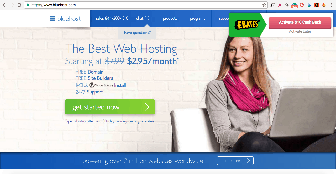 Ebates is a part of the way that I get my web hosting with Bluehost for such a low price!