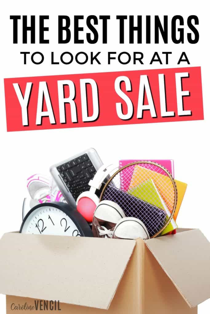 These are so great! I never thought of looking for these at yard sales! What to look for at yard sales. Tips for yard sale shopping. What to buy used. Best things to buy used. Yard sale tricks. Yard sale hacks. Great deals at yard sale. The BEST Things To Look For at a Yard Sale