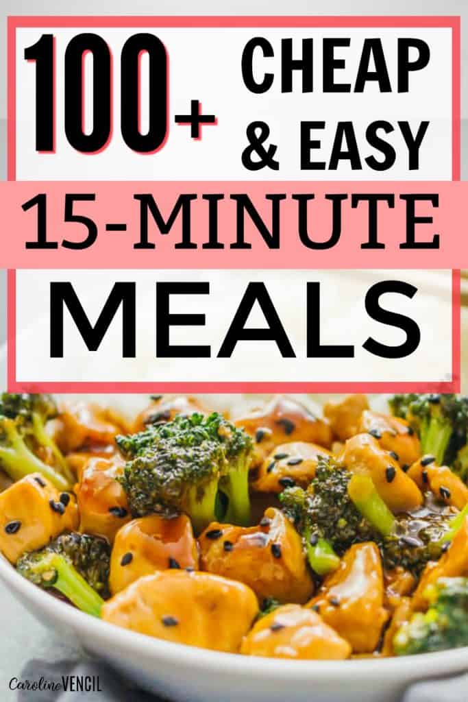 Super easy, cheap, budget friendly dinners that are also kid friendly that you can make quickly on a week night for dinner that's delicious. 15 minute meals for dinner that everyone will love. #dinner #meals #recipes #instantpot #crockpot #dinner