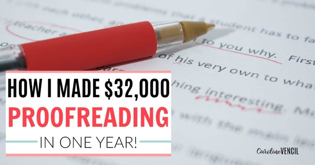 This is so great! I never knew you could make money proofreading! She shows you everything that she's done to make more than $32,000 in her first year proofreading. If you want to make money working from home, this is definitely a great side hustle for you. Great side hustles for moms. Make money from home as a proofreader. How to earn a full time income from home. Make a Full Time Income From Home Proofreading. 