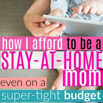 This is exactly what I needed to read!! This is such hope to afford to be a stay at home mom! I'm so happy that someone finally wrote about this! She has the best money saving blog. She's always posting great ideas and this is perfect for anyone who has been trying to figure out how to make it work as a stay at home mom on one salary.