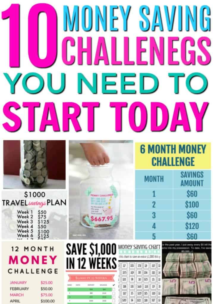 These are so great! This is exactly what I needed to get started saving money! The best money saving challenges. How to save money for beginners. Start saving money the easy way. 10 Money Saving Challenges You Need to Start Today!