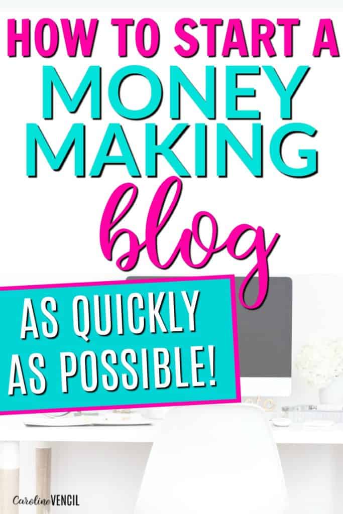 How to Start A Money Making Blog as Quickly as Possible working from home full time as a stay at home mom and having a blog that makes money. It can be done and it's not as tough as you think. You can learn how to set up and start your own money making blog for FREE with a super special coupon code to save money big when you start your own blog. 