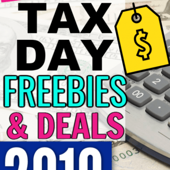 Best Tax Day Deals and Freebies. Get free stuff and great money saving deals and discounts on tax day when you file your taxes. Best deals and freebies for April 15th.