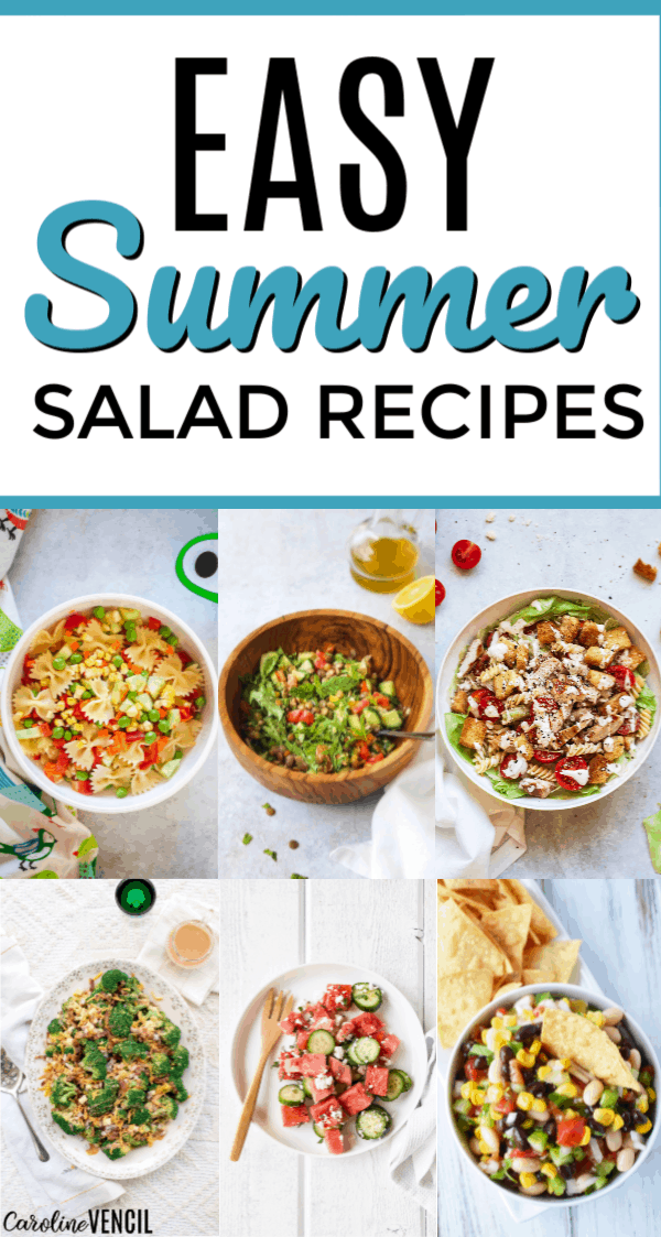 Take a look at these yummy easy Summer Salad Recipes. 25 of the best easy summer salads for you to try this summer that are light and tasty. Easy recipes to bring to the next BBQ or cook out or party over the summer.